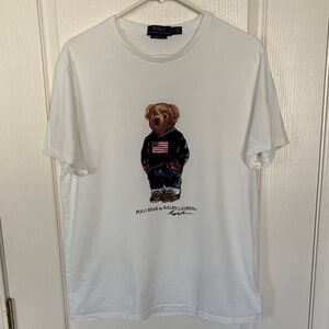 Vintage Polo Ralph Lauren White T-Shirt with Polo Bear Graphic